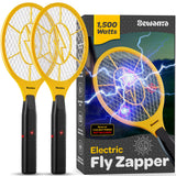 Electric Fly Swatter Handheld Bug Zapper Racket for Indoor/Outdoor - Powerfull 1500 Volt Instant Flies/Bug & Mosquito - Portable