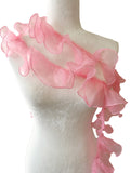 PEPPERLONELY 1 Yard 3 Inch Wide Chiffon Lace Mesh Gauze Ruffles Lace Trim for Wedding Decoration Gift Wrapping Tutu Skirts - Pin