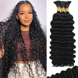 Boho Hair for Braiding 110g 24 Inch Deep Water Wave Boho Braids Human Hair No Weft 12A Brazilian Virgin Curly Bundles Human Hair