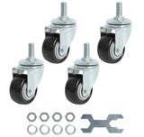 Finnhomy Stem Caster Wheels 2 Inch Heavy Duty Threaded Swivel Casters 1/2 -13 x 1 Set of 4 Premium Polyurethane Wheels PU Anti-w