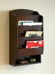 Door Entry Organizer With Mail Sorter In Mahogany