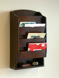 Door Entry Organizer With Mail Sorter In Mahogany