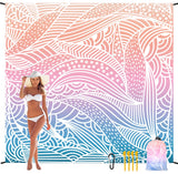 HIHOHO Beach Blanket, Sandproof Beach Mat, Waterproof Quick Drying Lightweight Outdoor Aztec Picnic Mat 79 X 83/120x108 for 2-8 