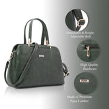 Adisa Two Tone Handbag 3 Compartments Shoulder Bag For Women And Girls With Sling Belt (Ad4084-D.Grn),Dark Green,,B0F6W6R8F5