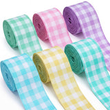 6 Rolls Pastel Plaids Wired Edge Ribbons, 24 Yards 2.5 in Easter Pastel Color Buffalo Plaids Patterns Gift Wrapping Ribbon for E