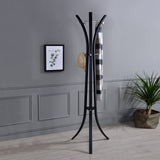 Kings Brand Furniture - Laporte 9-Hook Freestanding Metal Coat & Hat Rack Stand, Black