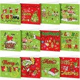 Saillong 12 Pack Christmas Diamond Painting Greeting Card Kits DIY Lime Green Christmas Diamond Art Cards with Envelopes Xmas 5D