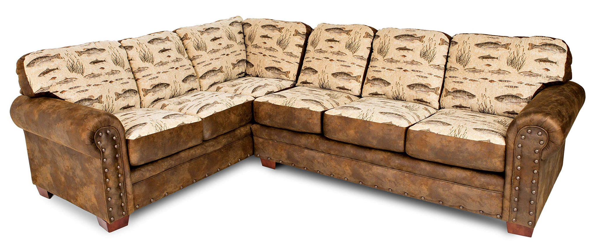 American Furniture Classics Model Angler'S Cove Two Piece Sectional Sofa, Brown