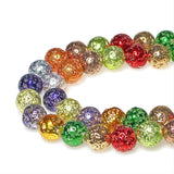 MJDCB Electroplate Multicolor Natural Volcanic Lava Stone Round Loose Stone Beads DIY for Jewelry Bracelet Making (8mm)