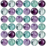 100Pcs Natural Stone Beads 6mm Fluorite Round Gemstone Loose Beads with Elastic Bracelet String for Bracelets Necklace Jewelry M
