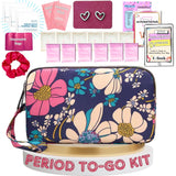 First Period Pal Pack to-Go Kit | 24 pcs | First Period Kit for Tweens | Teen Period Kit| Discrete Period Bag, Pads, Panty Liner