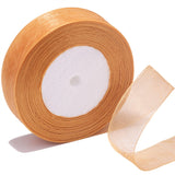 Bsikon 1 Inch Sheer Organza Ribbon 50 Yards Gold Chiffon Ribbon for Gift Wrapping,Bouquets,Wedding,DIY Craft