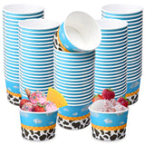 Jingmore 100 Pcs Cartoon Paper Ice Cream Cups Bulk 8 oz Disposable Dessert Bowls for Hot or Cold Food Snack Treats Gift for Birt