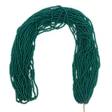 Czech 11/0 Glass Seed Beads, Silver Lined - 12 String Hanks, Multi Colors (Petrol Green)