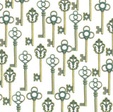 Aokbean Mixed Set of 30 Large Skeleton Keys in Antique Green - Set of 30 Keys