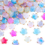 CustomyLife 100pcs Cherry Blossom Beads, 5-Petal Acrylic Flower Beads with Gold Beads, Mini Spacer Hair Accessories Halloween Ch