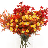 16 Bundles Artificial Fall Flowers for Outdoors, Fake UV Resistant Plants Faux Plastic Shrubs Fake Greenery for Garden Patio Dec