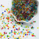 Mixed Color Glass Seed Beads 5000 Pcs, 3mm Small Craft Pony Beads Bulk for Bracelets, DIY Necklace Ring Waist Chain