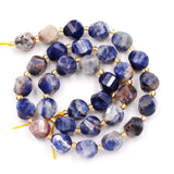 Malahill Wholesale Natural Stone Beads for DIY Jewelry Making Sold per Bag 5 Strands and one roll Cord Inside Faceted S Shape So