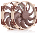 Noctua NF-A14x25r G2 PWM Sx2-PP, Push-Pull Set of Two Premium-Quality Quiet 140mm PC Fans (Brown)