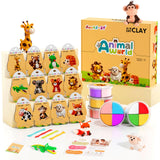 Air Dry Clay Kit - Animal Theme, Modeling Clay for Kids, DIY Model Magic Clay with Sculpting Tools and Tutorials, 12 Boxes Moldi