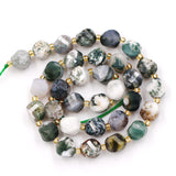 Malahill Wholesale Natural Stone Beads for DIY Jewelry Making Sold per Bag 5 Strands and one roll Cord Inside Faceted S Shape Tr