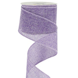 HUIHUANG Light Purple Wired Lavender Burlap Ribbon - 2.5 inch X 10 Yards Wire Edge Jute Ribbon for Easter Wreaths, Big Bows, Cra