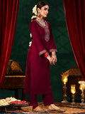 Libas Women'S Velvet Kurta Set (36973_Red Red 2Xl