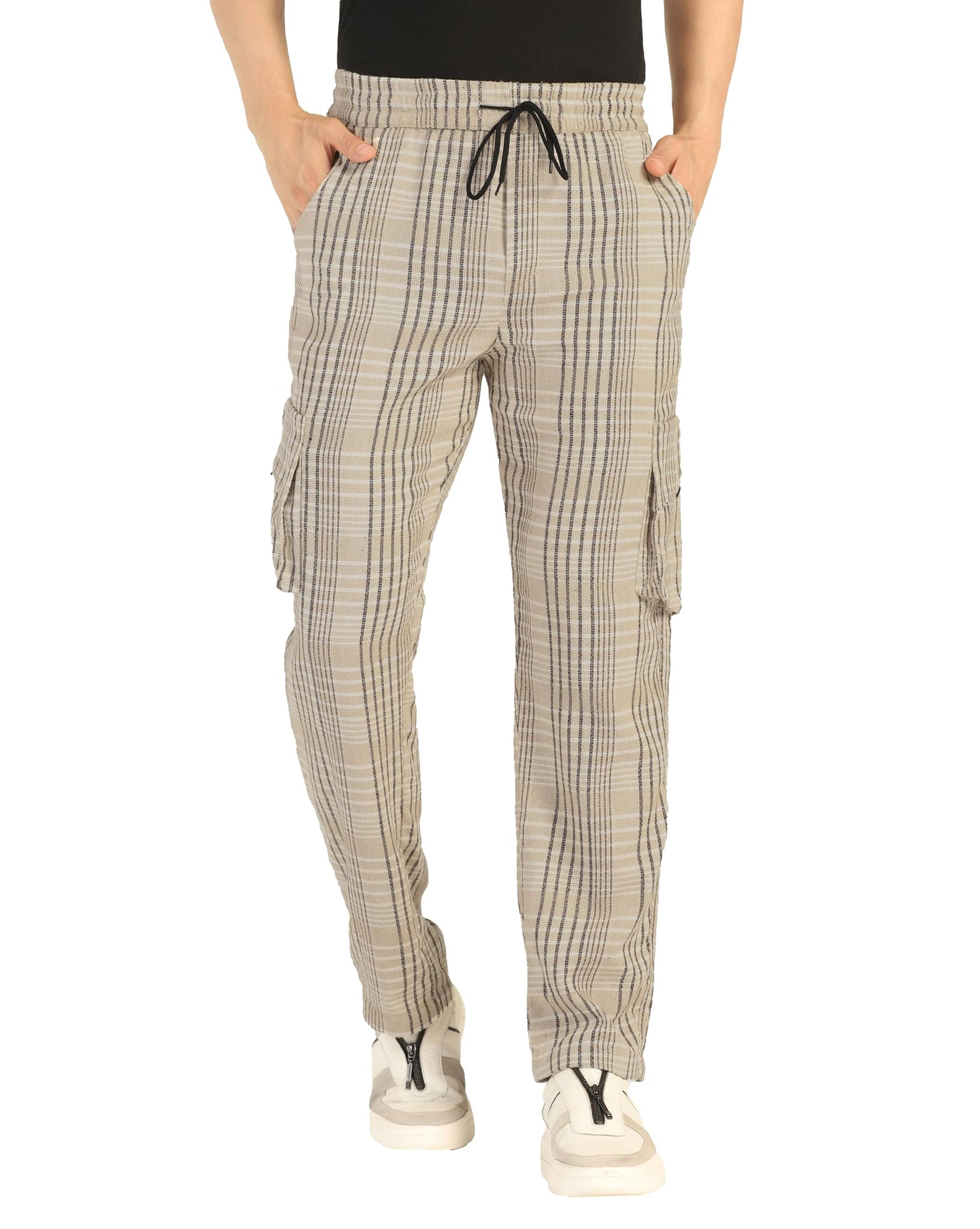 Toplot Men'S Regular Casual Pants (Chex-Trouser-5208-Beige-28_Beige,Beige,28,B0DJKVV25F