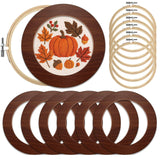 RattanView 12 Pcs 6 Inch Wood Embroidery Hoop Frame with Embroidery Hoops Round Finished Cross Stitch Hoop Frame for Fall Thanks