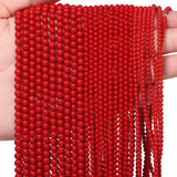 Songxi 180pcs 2mm Red Coral Natural Round Stone Beads for Jewelry Making, Smooth Loose Small Gemstone Beads for Bracelets Neckla
