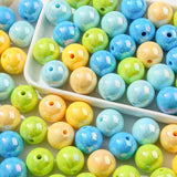 ANCADN 16mm Acrylic Beads 100pcs Chunk Bubblegum Bead Beads for Pens for Necklace Jewelry Bracelets DIY Crafts Making (greenblue