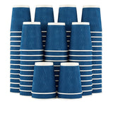 Lamosi 120 Pack 8 oz Disposable Coffee Cups, Insulated Corrugated Paper Cups, Kraft Ripple Wall Cups for Hot Beverage or Cold Dr