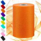 Swpeet 6 Inch by 100 Yards Orange Tulle Fabric Roll, Fabric Spool Tulle Ribbon, Netting Polyester Spool Ideal for DIY Handmade B