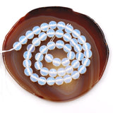 Malahill Faceted Gemstone Beads for Jewelry Making, Sold per Bag 5 Strands Inside (White Opal Synthetic, 8mm)