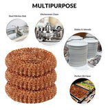 12 Pack Copper Coated Scourers by SCRUBIT - Scrubber Pad used for Dishes, Pots, Pans, and Ovens. Easy scouring for Tough Kitchen