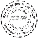 MaxMark Round Notary Pre-Inked Stamp for State of Pennsylvania