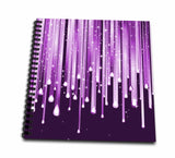 3dRose db_152324_1 Purple Sparkling Dripping Color Drawing Book, 8 by 8Inch