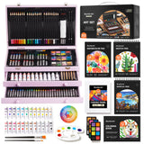 Shuttle Art Deluxe Gift Art Kit, 202-Piece Wooden Art Supplies Set with 4 Drawing Pads, Canvases, Coloring Sheets, Acrylic Paint