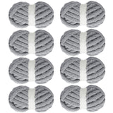 MABOZOO Chunky Yarn for Crocheting 8 Pack,Medium Grey Fluffy Jumbo Chenille Yarn,Soft Plush Yarn Bulky,Giant Thick Fuzzy Yarn fo