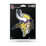 Rico Industries NFL Die Cut Metallic Sticker, Minnesota Vikings , 5 x 7-inches
