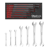 Olsa Tools Super-Thin Open-End Wrench Set - 7pc Metric Slim Spanners - 6mm to 19mm - Professional-Grade Hand Tools with EVA Foam