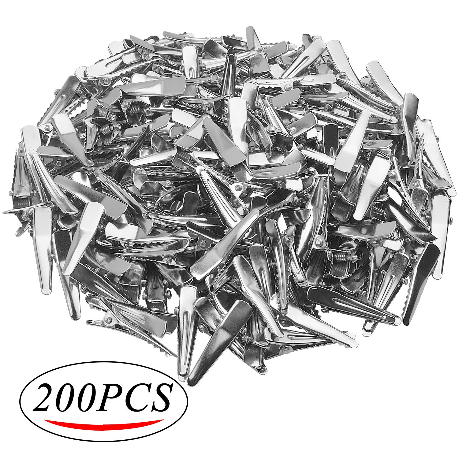 Alligator Hair Barrette, 200pcs 3cm Alligator Hair Clips with Teeth Hair Bow Clips Hairdressing Salon Hair Grip for Women and Gi
