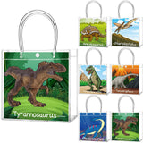 Teenyyou 24 Pcs Dinosaur Clear Gift Bags with Handles Cute Dinosaur Party Favor Candy Snack Treat Bags for Birthday Baby Shower 