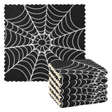 CaTaKu Halloween Cobweb Black Kitchen Cloths, Reusable Rags for Washing, Microfiber Cleaning Cloths Dish Towels Washcloths for K