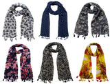 Fusfus WomenS Printed Scarf And Stoles, (Multicolor, Fs079) Pack Of 6