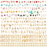 Flasoo 304Pcs Gold Charms for Jewelry Making, Assorted Bracelet Letter Charms for DIY Jewelry Making Necklace Bracelet, Keychain