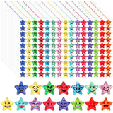 JANYUN 6750Pcs Small Star Stickers,15 Designs Happy Smile Face Stickers for Kids Reward, Glitter Foil Star Stickers Reward Behav
