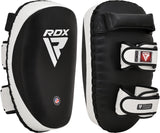 RDX Thai Pads for Kickboxing Muay Thai with Solid Handle Grip, Maya Hide Leather Curved Strike Shield for Boxing MMA Taekwondo M