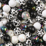 BERMRO 16mm Acrylic Beads 100pcs Leopard Print Focal Bead Chunk Bubblegum Beads for DIY Crafting Necklace Bracelet Jewelry Makin